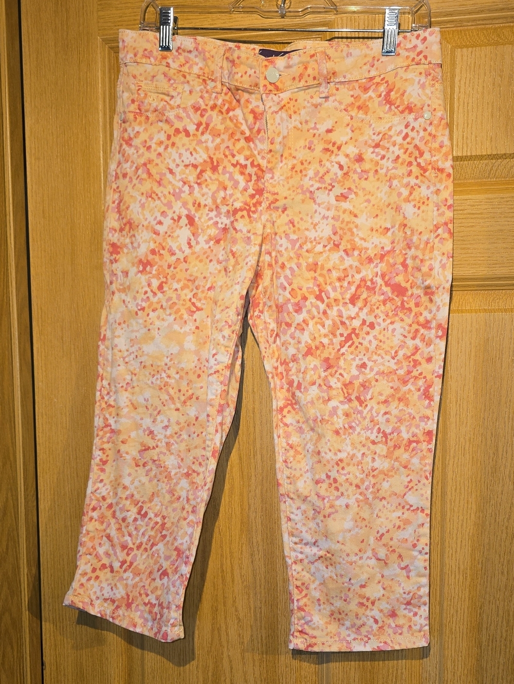 Gloria Vanderbilt Peach and Pink Speckled Jeans
